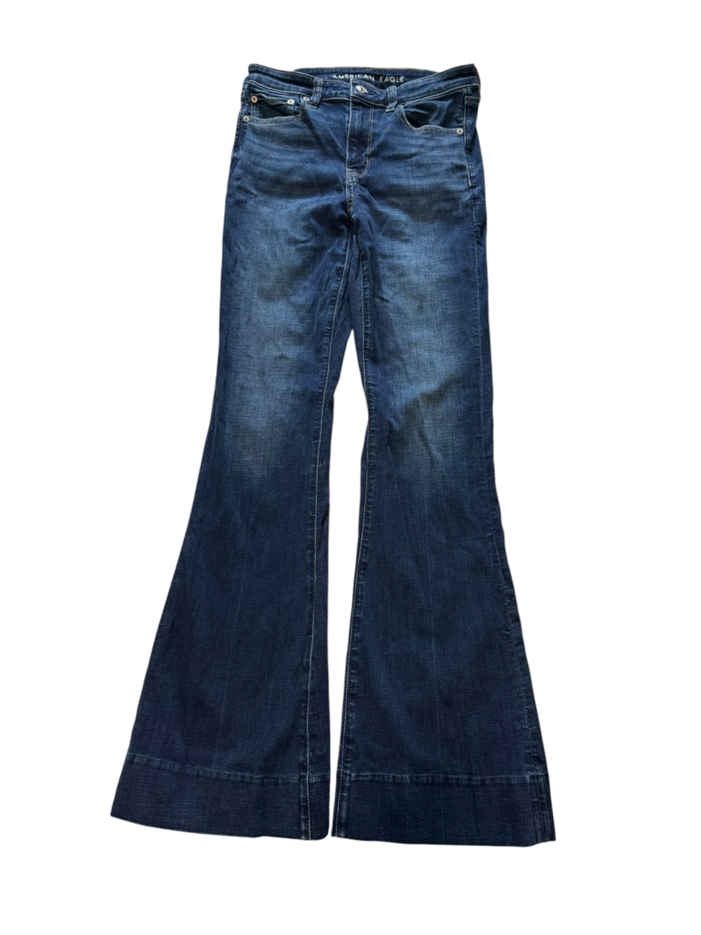 American Eagle Next Level Stretch Flare Jeans Size 6 Long Dark Wash Flare